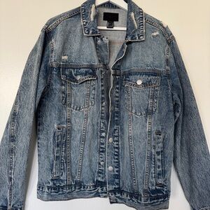 Forever 21 Distressed Blue Denim Jacket